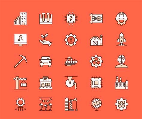 Mechanical Engineering Icons Stock Vectors Istock