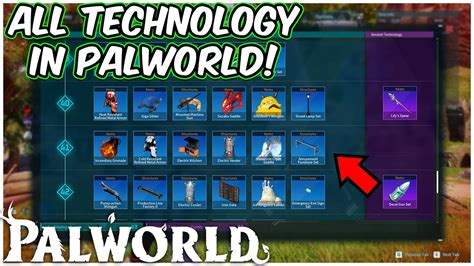 All Learnable TECHNOLOGY Available In PALWORLD YouTube