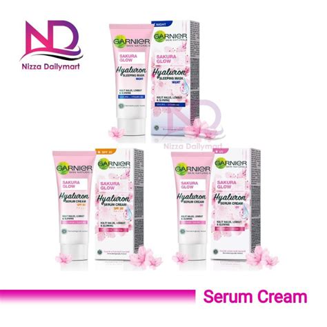 Jual Garnier Sakura Glow Hyaluron Serum Cream 20 Ml Shopee Indonesia