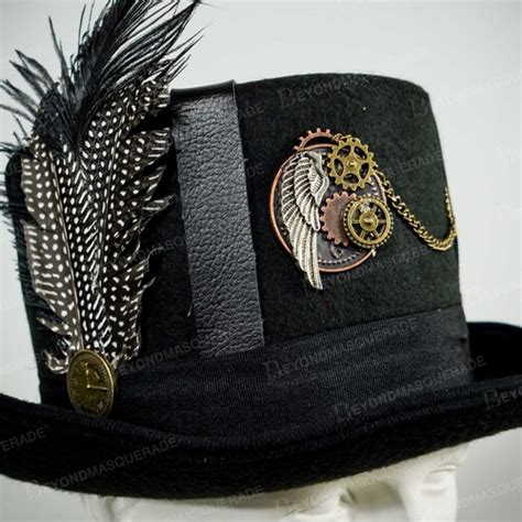 Steampunk Black Top Hat With Feathers and Steampunk Costume - Etsy