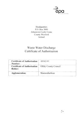 Fillable Online Offaly Waste Water Discharge Certificate Of