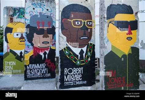 Paintings of ruthless dictators from around the world on sections of ...