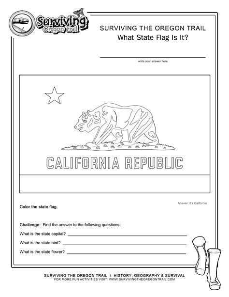 Coloring Page State Flag California Printable Worksheet - Surviving the ...