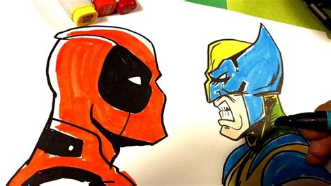 EASY How to Draw DEADPOOL vs WOLVERINE in 2022 | Drawings, Easy
