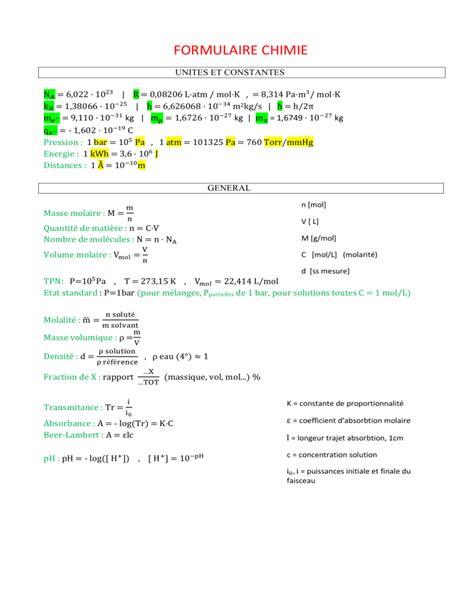 D Couvrir Imagen Formule Chimie Fr Thptnganamst Edu Vn