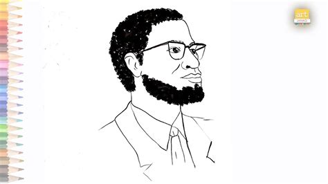 Malcolm X Drawing Easy How To Draw Malcolm X Drawing Simply Youtube