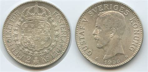 Schweden Kronor Silber G M King Gustaf V