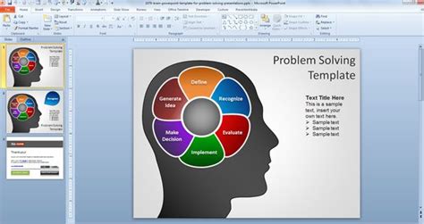 Plantilla Powerpoint Con Cerebro Para Resolución De Problemas Gratis