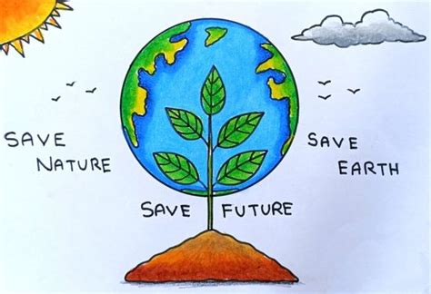 Save Earth Drawing Drawing For Beginners Careerguide