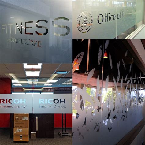 Custom Personalized Etched Vinyl Graphics For Glass Office Window