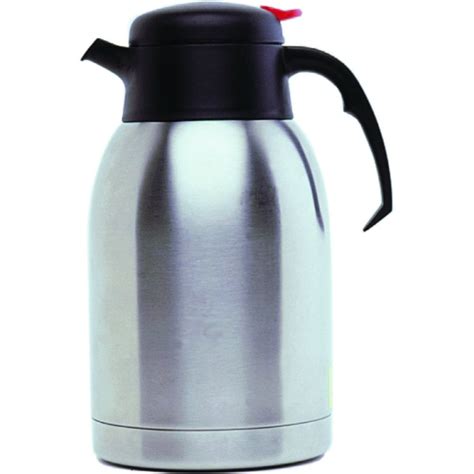 Genware Stainless Steel Hot Water Inscribed Vacuum Jug 2l Crosbys