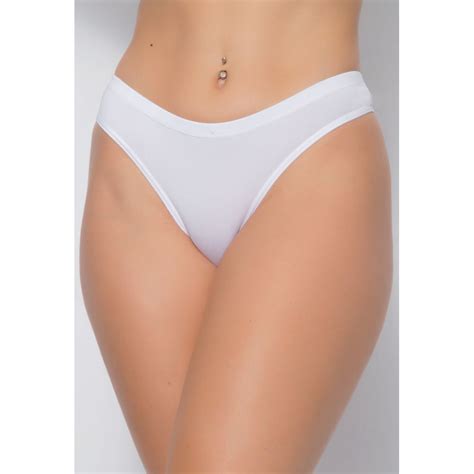 Calcinha Tanga Fio Básica Em Microfibra Branco C16 COMPRA FACIL LINGERIE