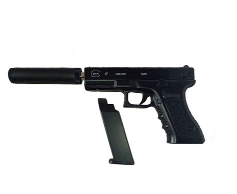Пистолет Glock 17 с глушителем — Детский оружейный магазин