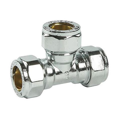 Chrome Compression Equal Tee 15mm Ray Grahams Diy Store