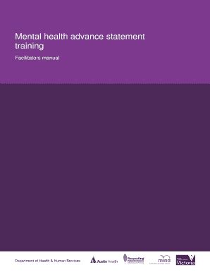 Fillable Online Docs Health Vic Gov Mental Health Advance Statement