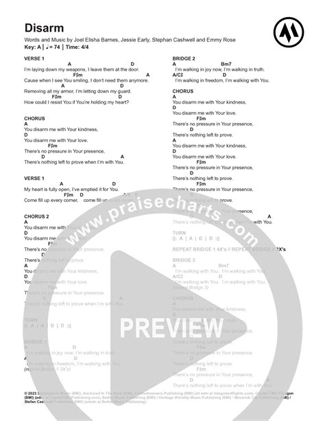 Disarm Chords Pdf Anchored Music Joe L Barnes Praisecharts