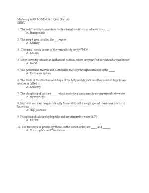 Bio Milestone Two Mastering A And P Lacey Schupp Bio Module