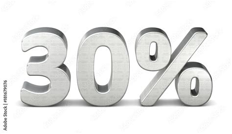 30 prozent symbol 3d silver struktur Stock Illustration | Adobe Stock