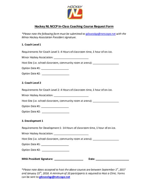 Fillable Online NL NCCP Coach Clinic Host Form Fax Email Print PdfFiller