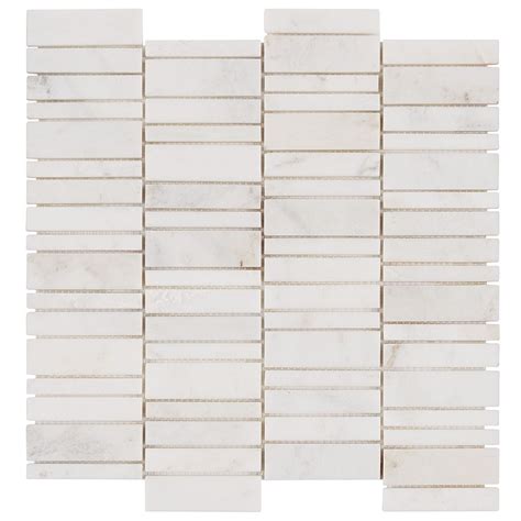 Alaska White Waterfall Polished Marble Mosaic Tilebar