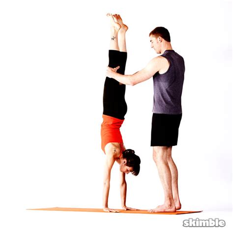 Assisted Handstand Exercise How To Workout Trainer By Skimble