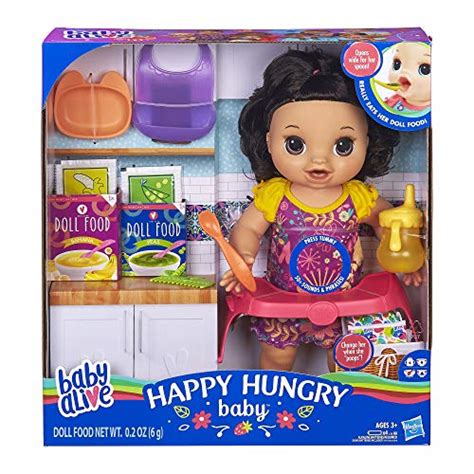 Baby Alive Happy Hungry Baby Brown Straight Hair Doll Makes Sounds