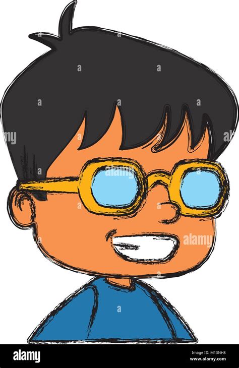 School boy with glasses cartoon Stock Vector Image & Art - Alamy