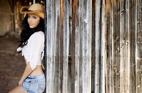 Hanging Out In The Barn Female Models Hats Cowgirl Ranch Fun