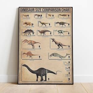 Dinosaur Size Comparison Chart, Type of Dinosaur Print, Dinosaur ...