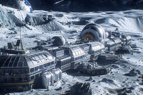 Space Colony on the Moon with Astronauts | Premium AI-generated image