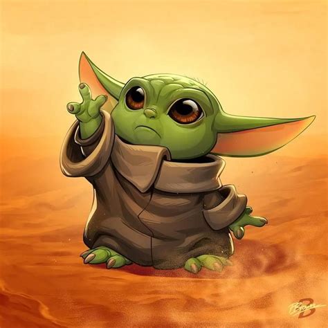 Baby Yoda By Patrick Brown Baby Yoda Grogu Star Wars Cartoon