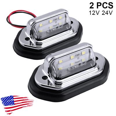 Universal Led License Plate Tag Light Lamp White For Truck Suv Trailer