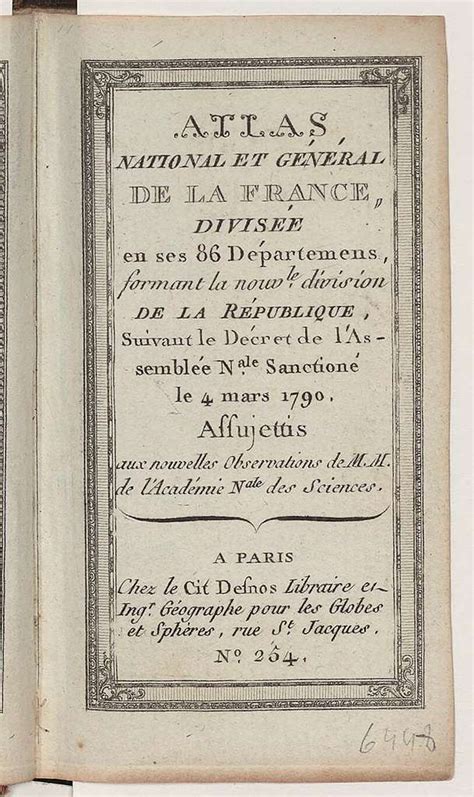 Atlas National Et G N Ral De La France Divis E En Ses D Partements