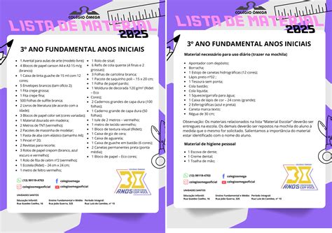 Lista De Material Escolar 1 Ano Ensino Médio 2025 - 5