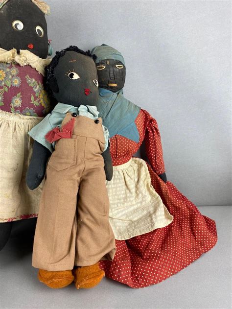 Bid Now Group Of 4 Early Folk Art Black Americana Dolls December 6 0122 9 00 Am Cst