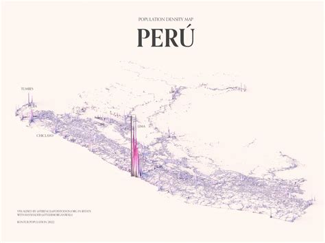 Map of the population density of Peru : r/PERU