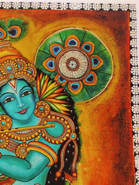 Traditional Kerala Mural Painting Of Murali Krishna Digital Etsy