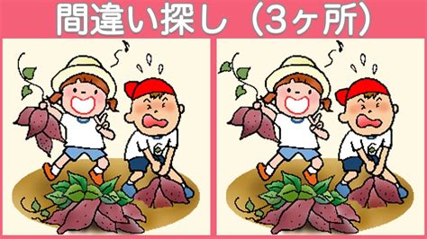 【間違い探し】脳の活性化・老化防止！イラストのまちがい探し動画を活用してね【脳トレ】 Youtube