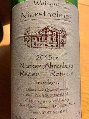 Nierstheimer Nacker Ahrenberg Regent Trocken Vivino US