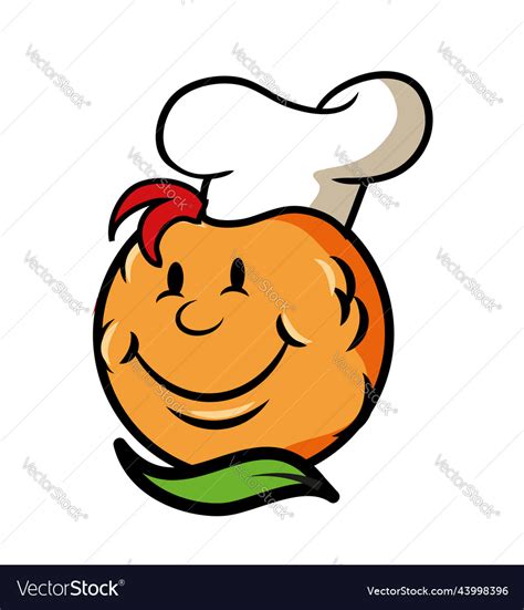 Meatball Cartoon With Chef Hat Mascot Character Vector Image