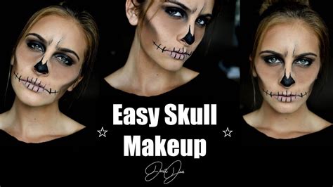 Easy Skull Halloween Makeup Tutorial Justjosie Youtube