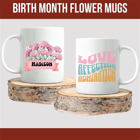 Personalized Birth Flower Mug Birth Month Flower Birth Etsy Birth