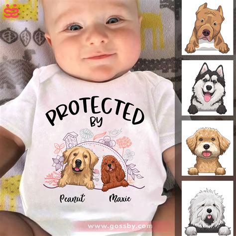 Custom Baby Onesies - Protected by Dogs - Personalized Onesie