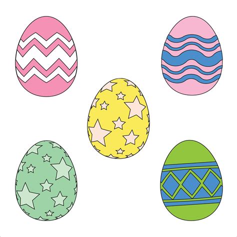 Colourful Easter Egg Design Vector Set Colorful Easter Egg Design