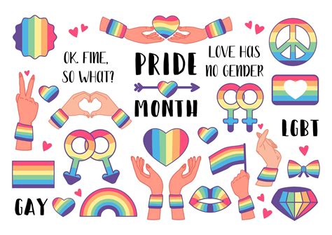 Collection of LGBTQ community symbols for pride 3443575 Vector Art at Vecteezy