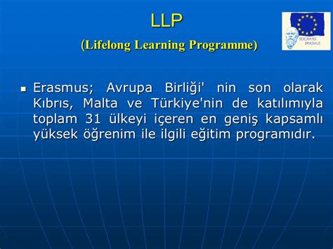 Hayat Boyu Renme Llp Lifelong Learning Programme Erasmus Programi