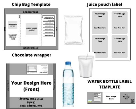 48 Party Favor Templates Digital Party Favors Bundles And Chip Bag