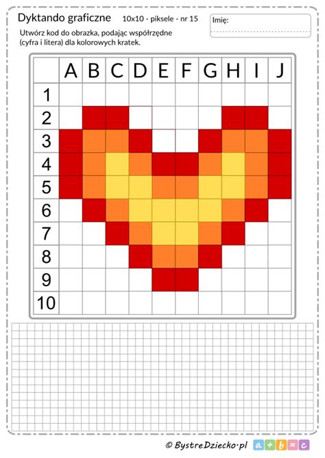 Kolorowe Dyktando Graficzne X Serce Odkoduj Obrazek Nr