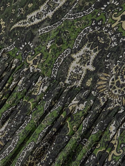 SAINT LAURENT Pussy Bow Shirred Printed Metallic Silk Crepon Maxi Dress NET A PORTER