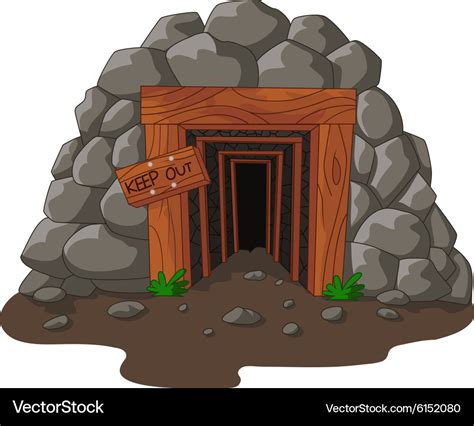 Cartoon mine entrance Royalty Free Vector Image